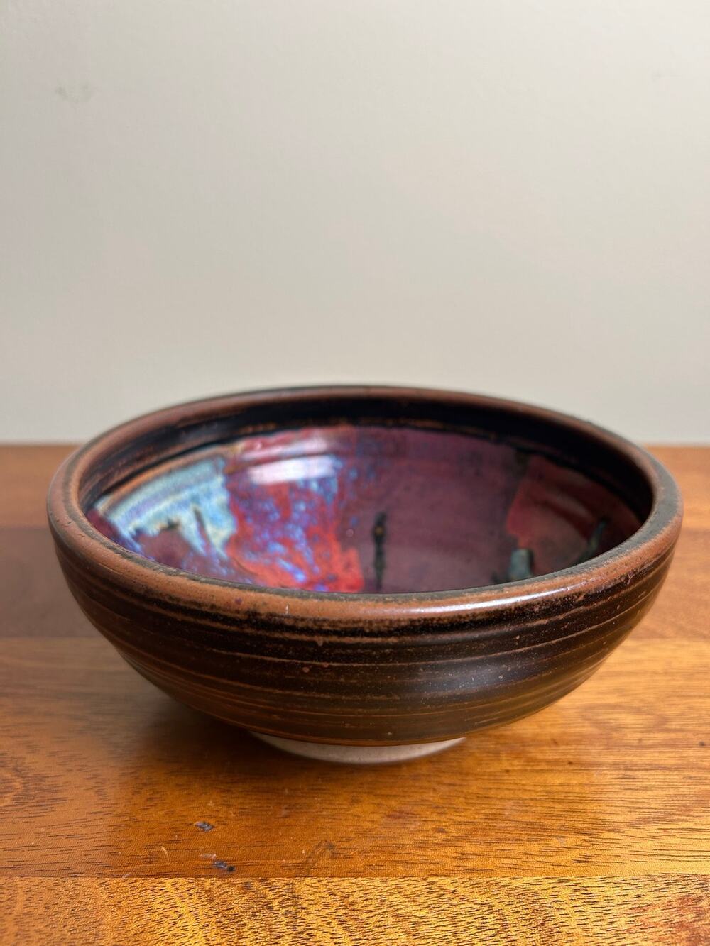 Japanese Signed Studio Pottery Bowl, Handcrafted Clay Bowl,Red &  Brown Glaze